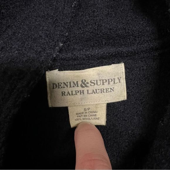 Ralph Lauren Denim & Supply pea coat jacket Womens small black 100% wool Toggle - Picture 7 of 7